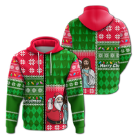 Santa With Jesus Christmas 2022 Ugly Style Hoodie - LT12 - Wonder Print Shop