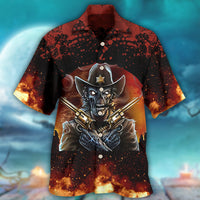 Skull Cowboy I m Your Huckleberry Hawaiian Shirt - Wonder Print Shop