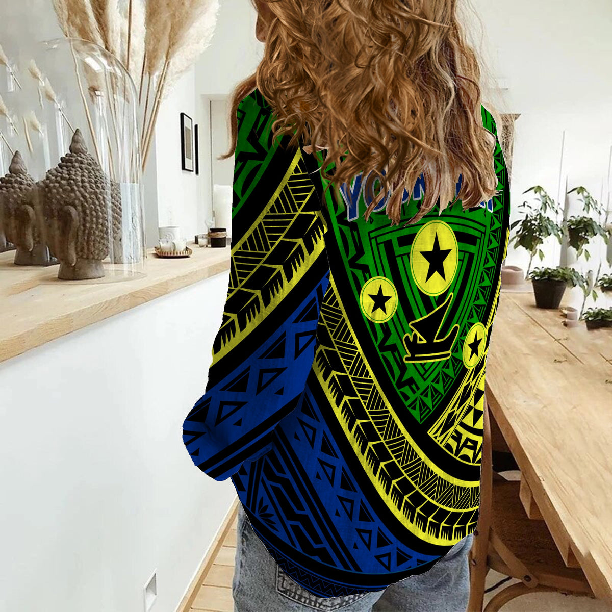 Custom Personalised Vanuatu Malampa Province Tribal Pattern Women Casual Shirt LT12 - Wonder Print Shop