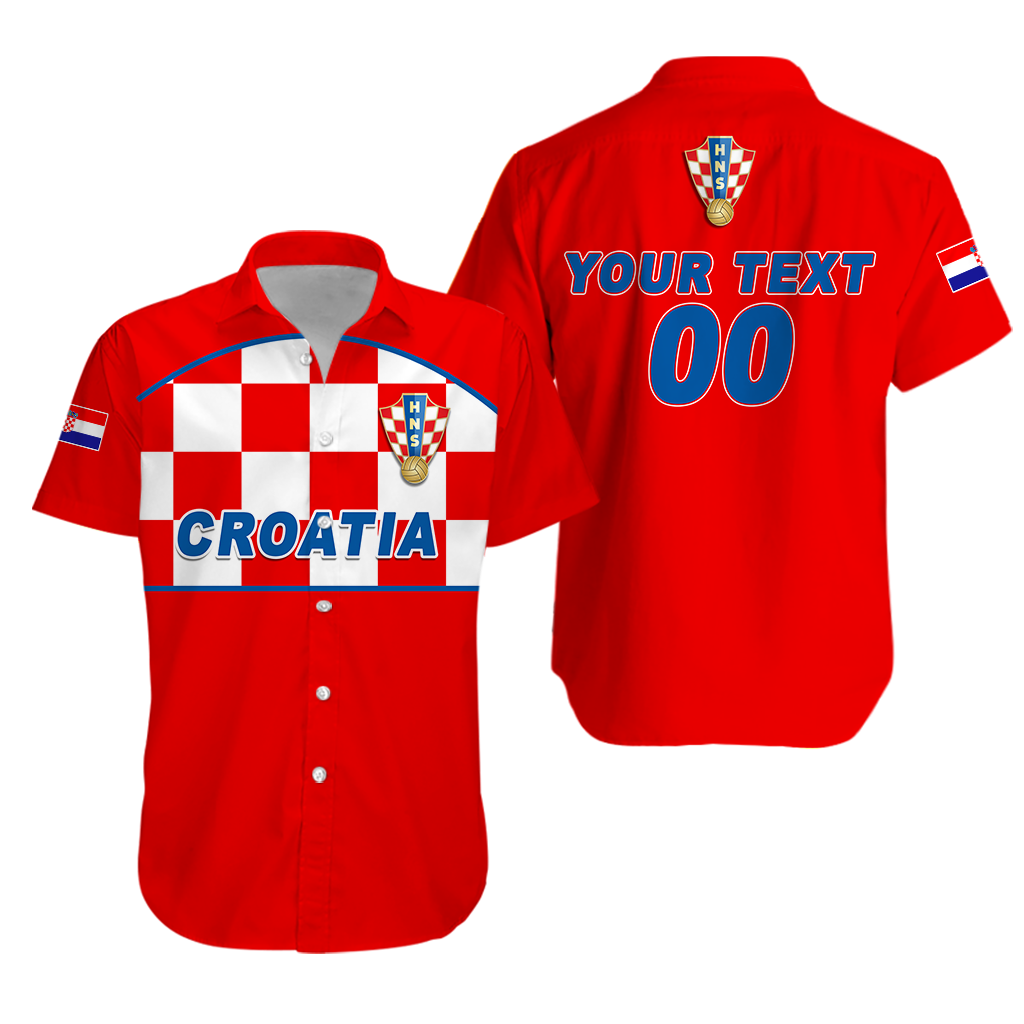 (Custom Personalised) Croatia Football 2022 Checkerboard Hawaiian Shirt - LT12 - Wonder Print Shop