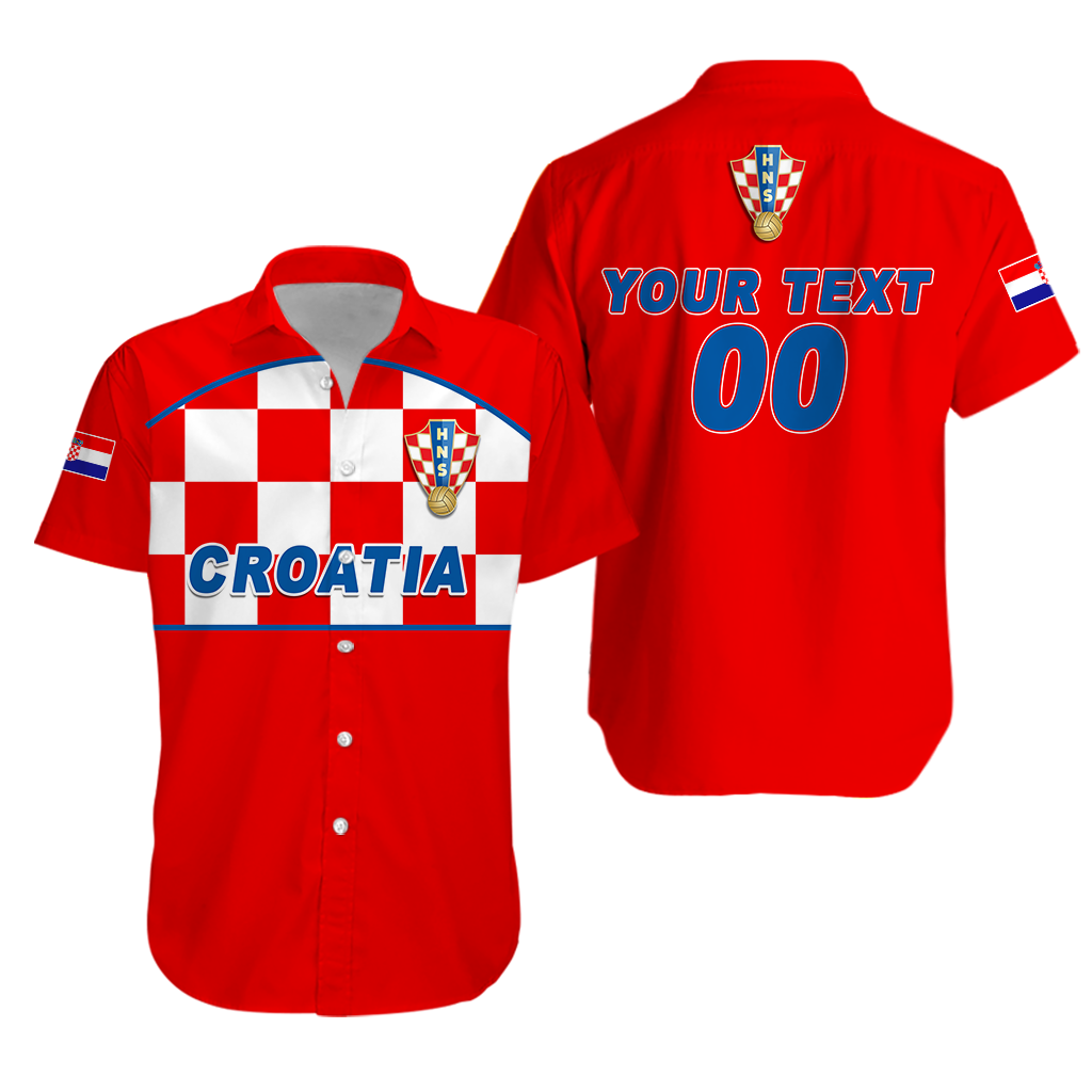 (Custom Personalised) Croatia Football 2022 Checkerboard Hawaiian Shirt