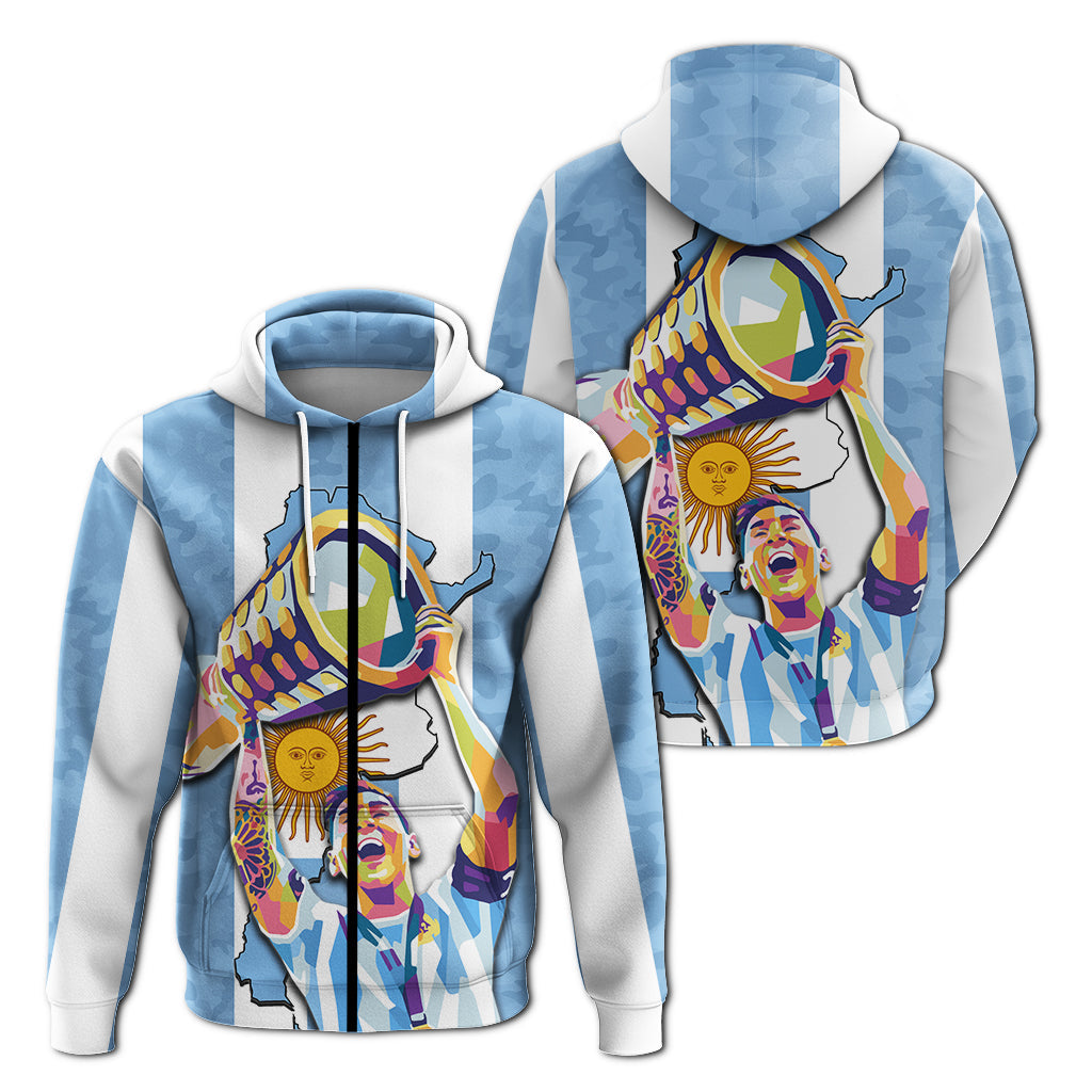 Argentina Copa America 2021 Zip Up Hoodie LT12 - Wonder Print Shop