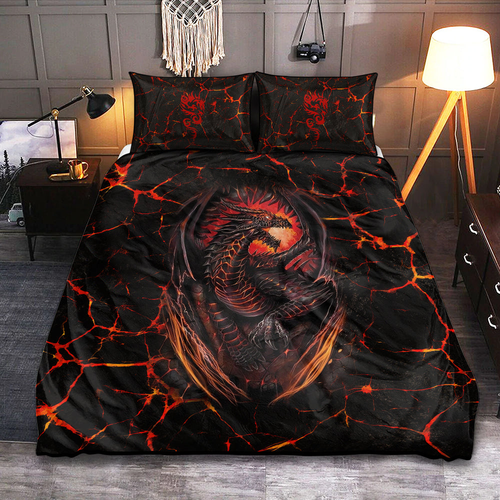 Dragon Lava Under World Bedding Set - Wonder Print Shop
