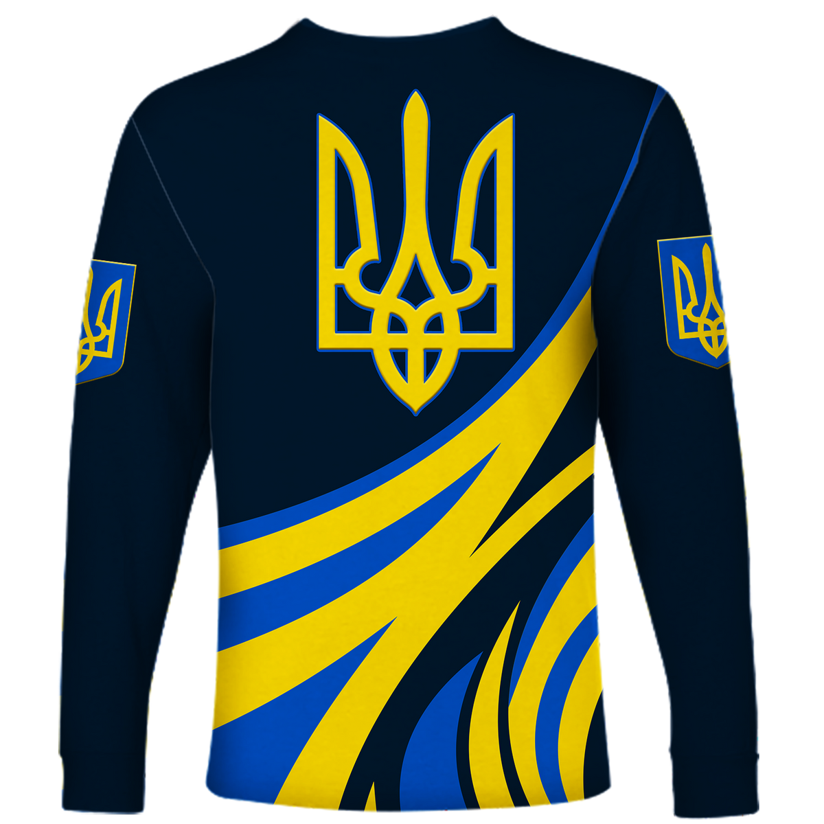 Ukraine Gold Trident Long Sleeve Shirt LT12 - Wonder Print Shop