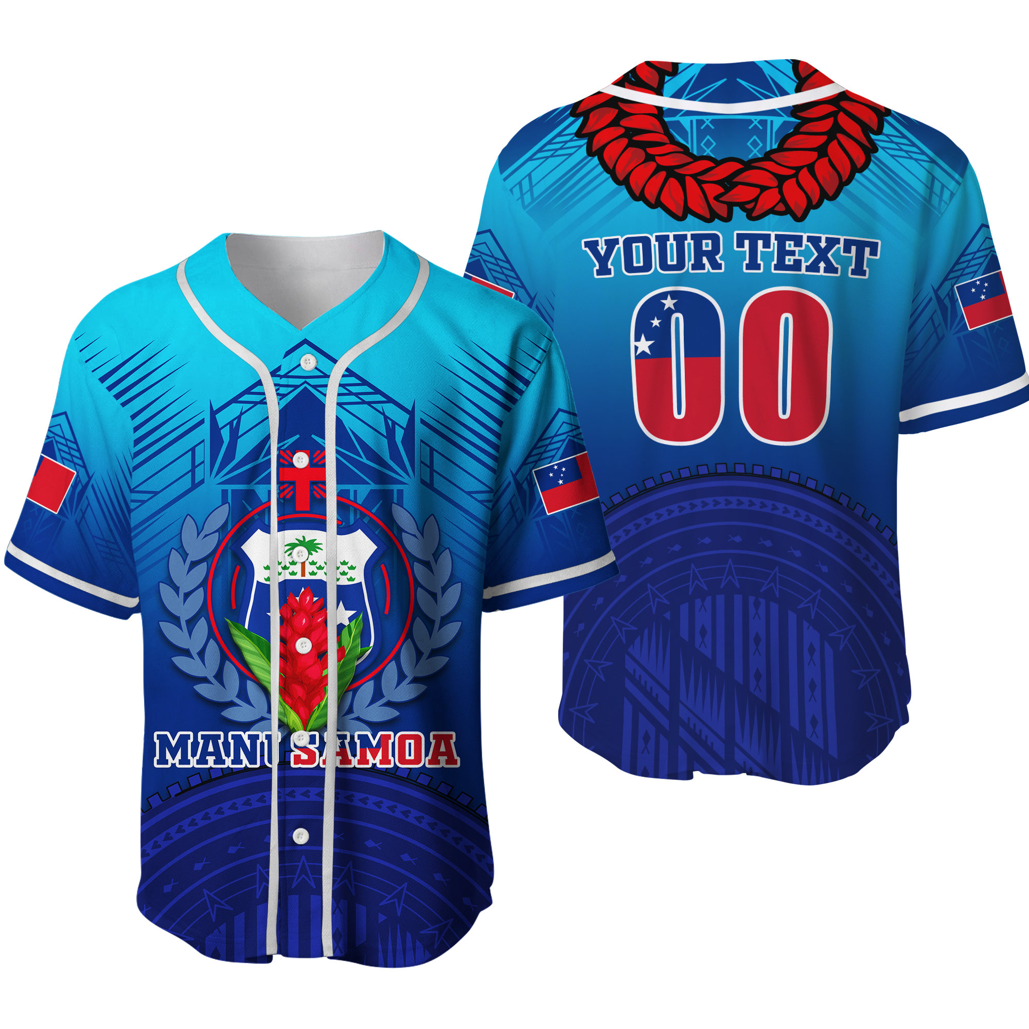 Custom Personalised Manu Samoa Legend Baseball Jersey - LT12 - Wonder Print Shop