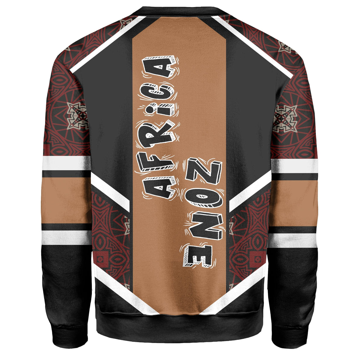 African Sweatshirt - African Crewneck Sweatshirt Special Red Circle Kitenge - Wonder Print Shop