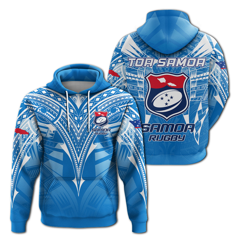 Samoa Rugby Toa Samoa Blue Style Hoodie LT2 - Wonder Print Shop