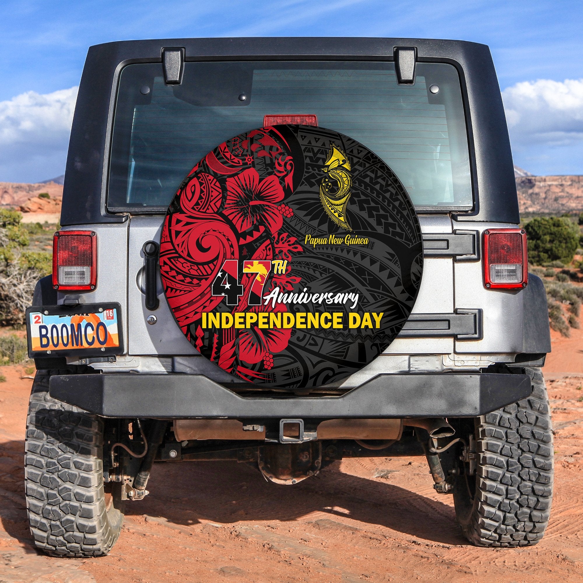 Papua New Guinea 47th Independence Day Bird Of Paradise Spare Tire Cover LT2 - Wonder Print Shop