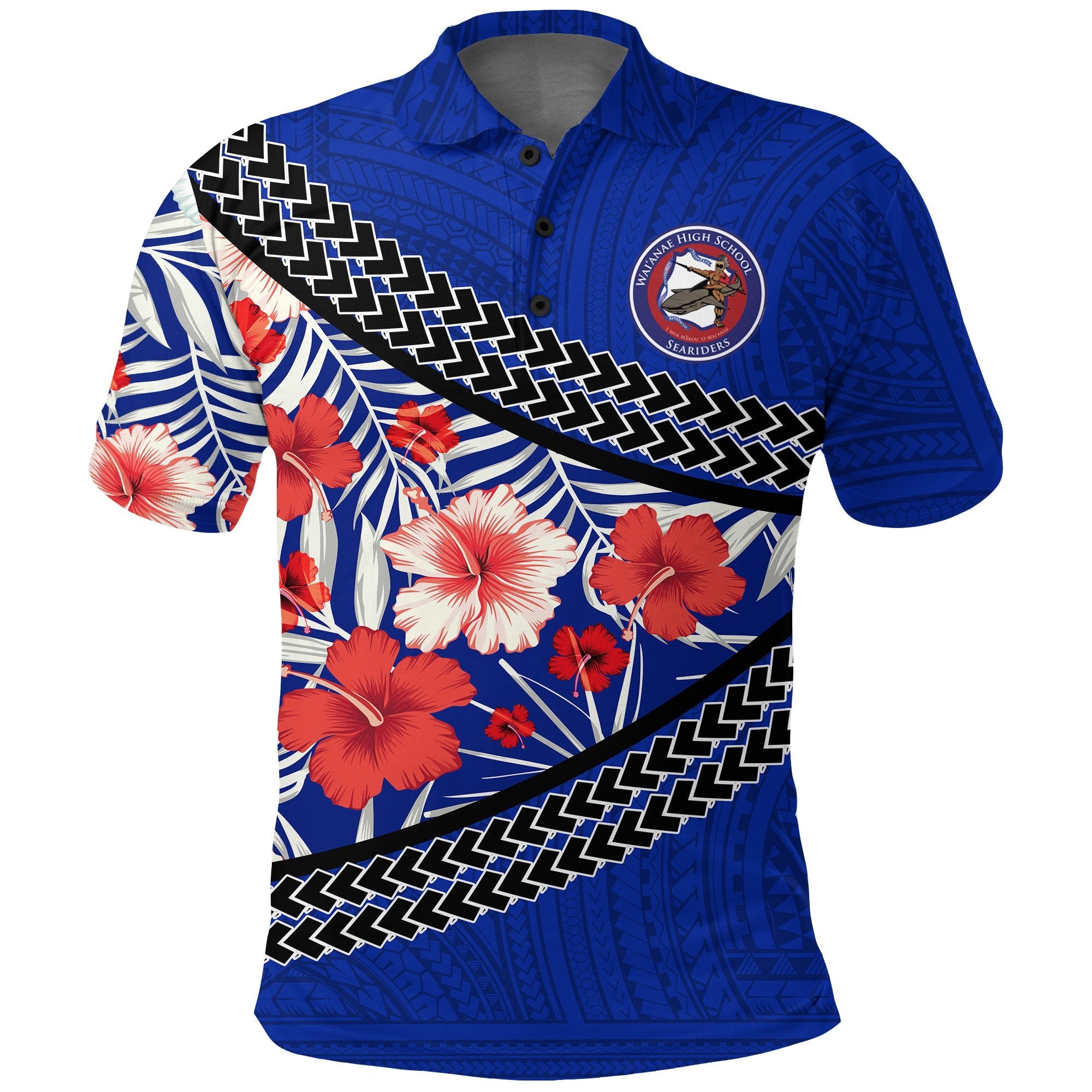 Waianae High School Polo Shirt Hawaiian Hibiscus Flowers LT20 - Wonder Print Shop