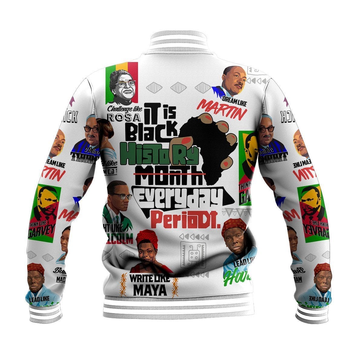 African Jacket - It Is Black History Everyday Periodt Baseball Jacket - Wonder Print Shop