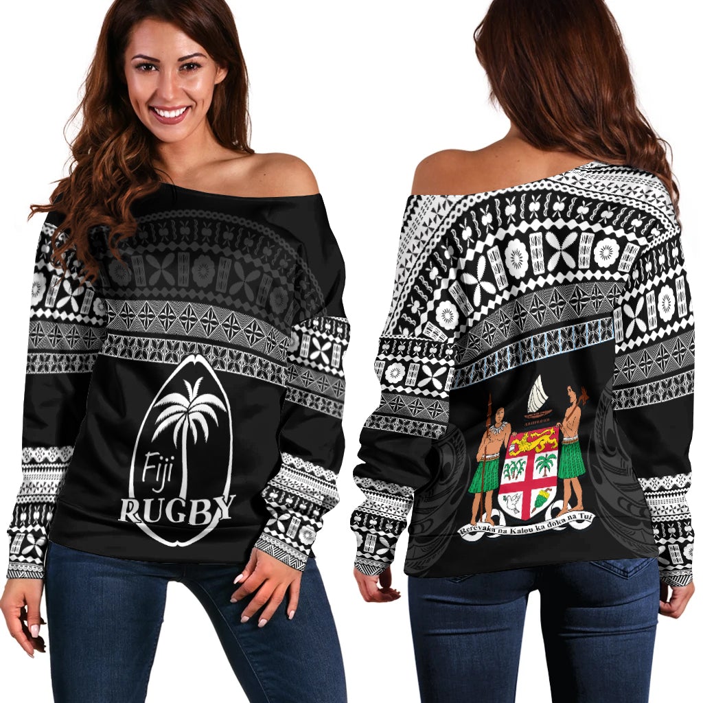 Fiji Rugby Off Shoulder Sweater Lifestyle 2022 Flying Fijians LT13 - Wonder Print Shop