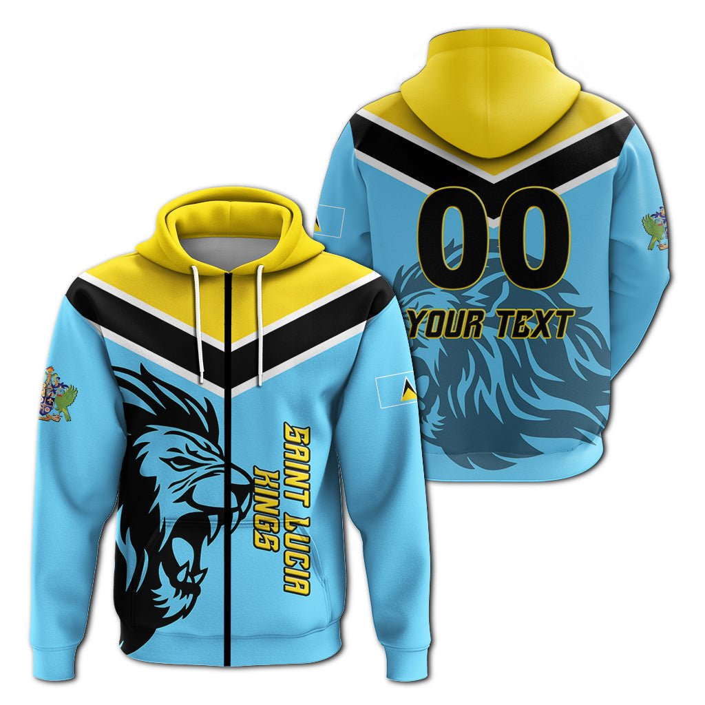 Custom Saint Lucia Kings Pride Zip Hoodie LT12 - Wonder Print Shop