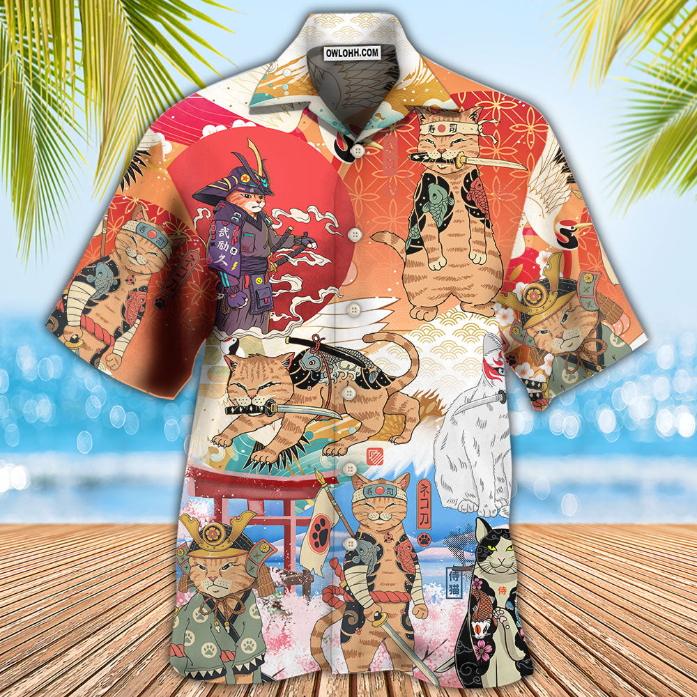 samurai-cat-funny-art-japanese-hawaiian-shirt