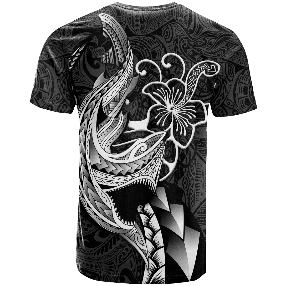 Custom Polynesian Shark Tattoo Hawaii Tribal T Shirt LT12 - Wonder Print Shop