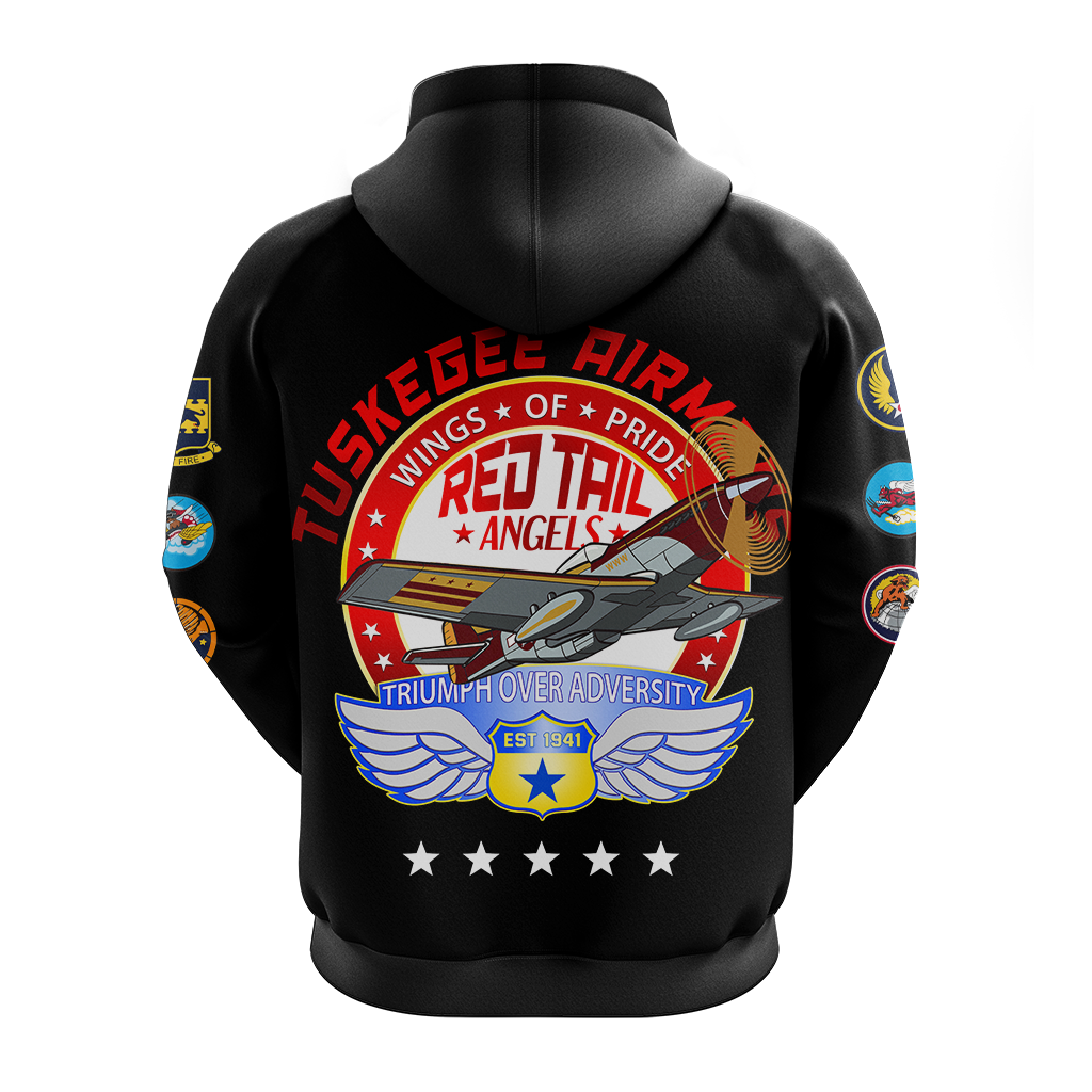Tuskegee Airmens Red Tails African American Heros Hoodie - LT2 - Wonder Print Shop