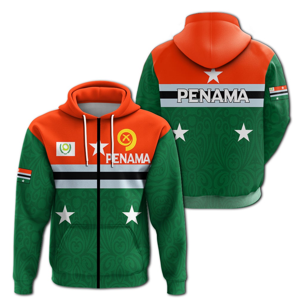 Vanuatu Penama Province Zip Up Hoodie Flag Style LT12 - Wonder Print Shop