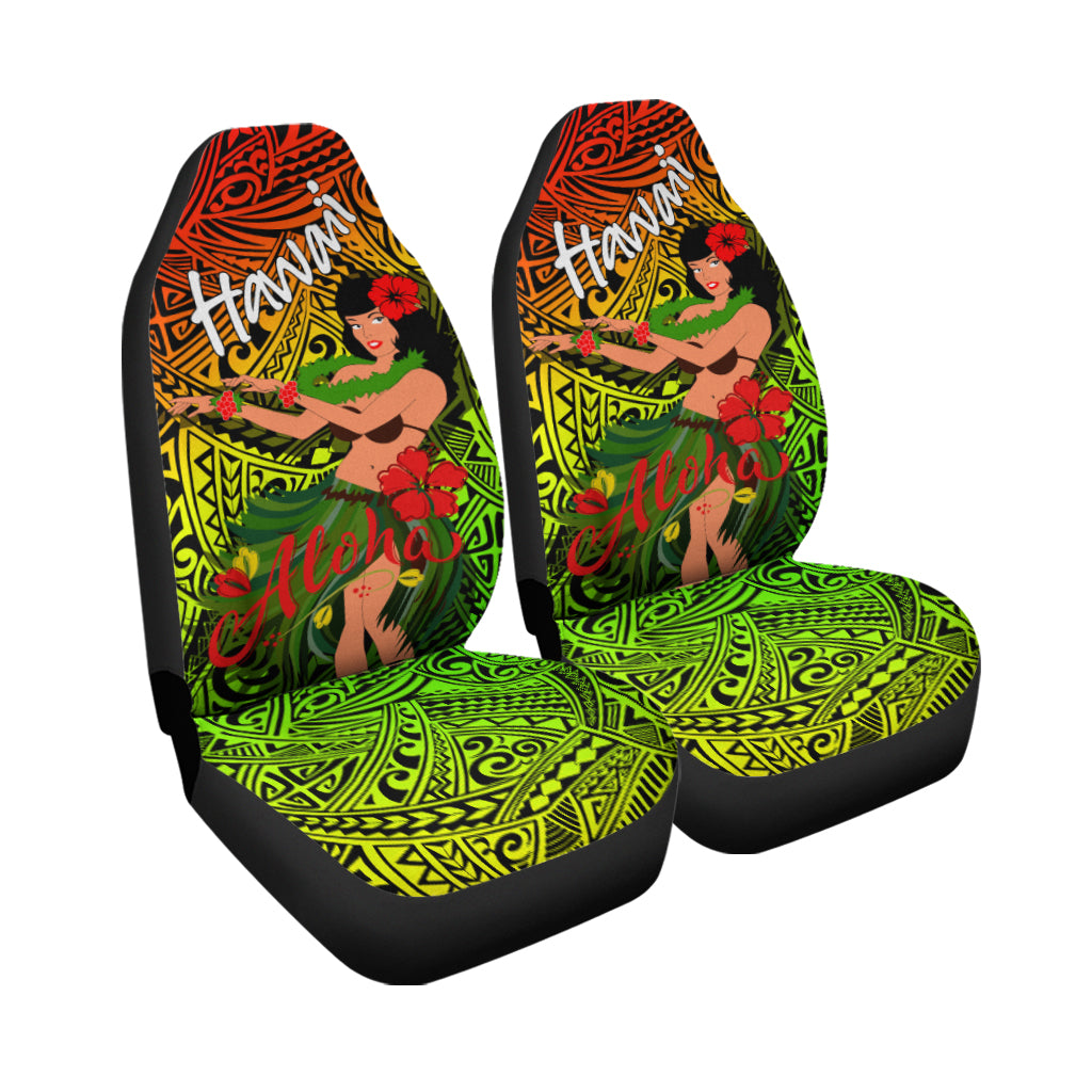 Hawaii Hula Girl Reggae Car Seat Covers - LT2 - Wonder Print Shop