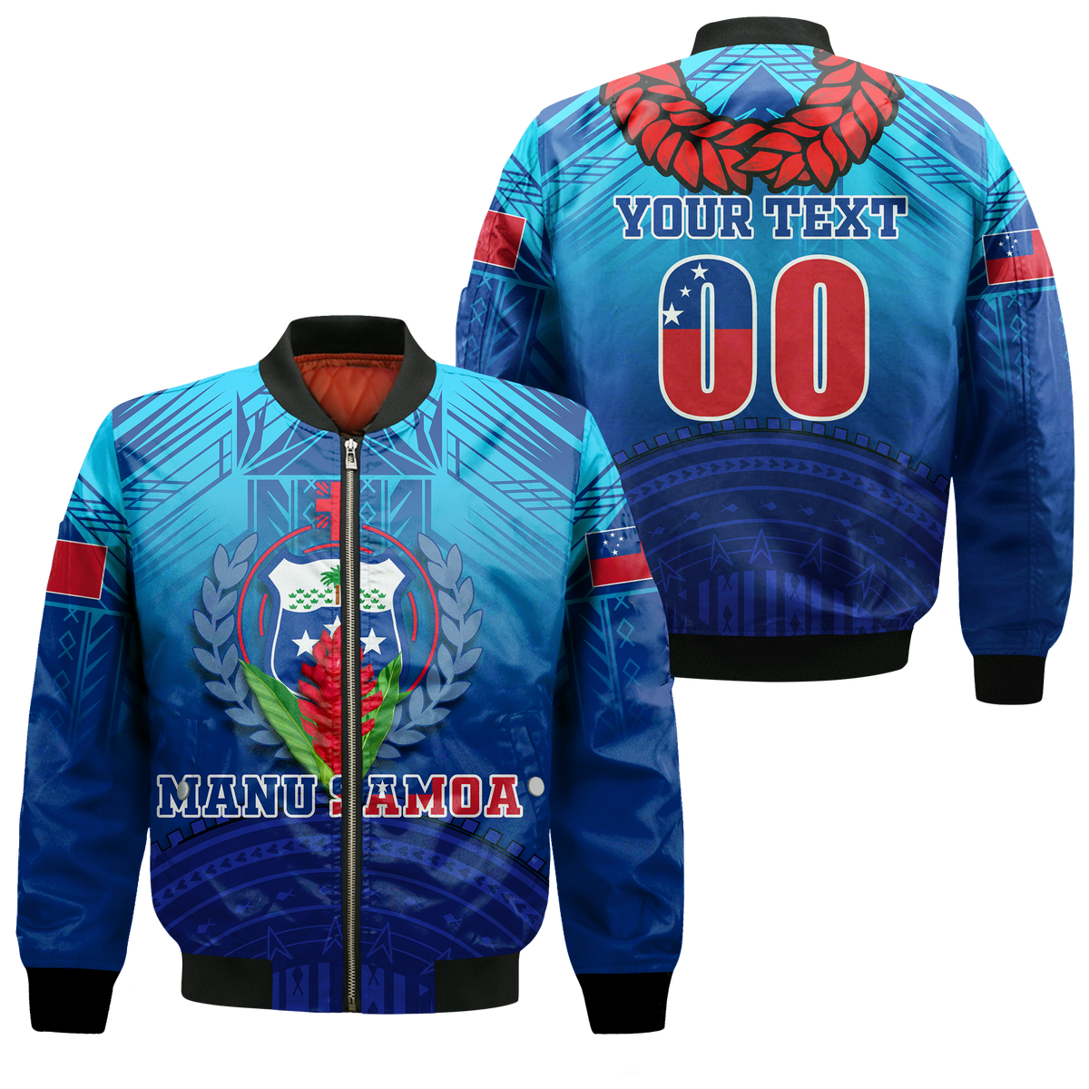 Custom Personalised Manu Samoa Legend Bomber Jacket - LT12 - Wonder Print Shop