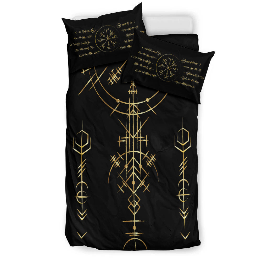 Viking Helm of Awe Gold Art Bedding Set LT12 - Wonder Print Shop