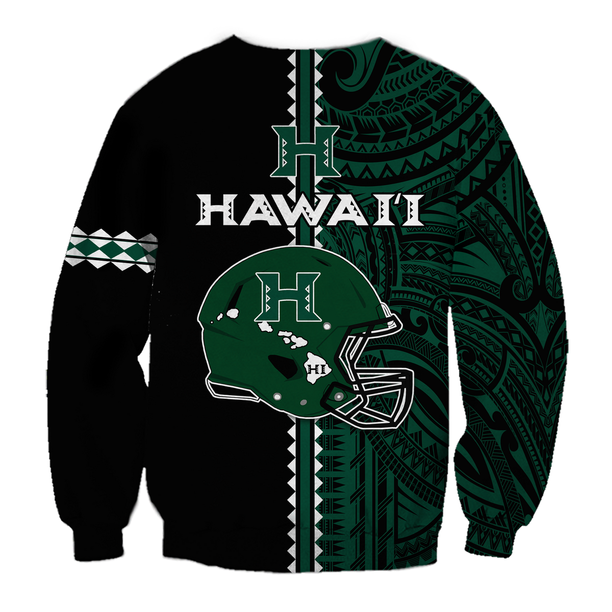 (Custom Personalised) Hawaii Kakau Warrior Football Sweatshirt LT12 - Wonder Print Shop