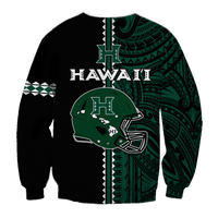 (Custom Personalised) Hawaii Kakau Warrior Football Sweatshirt LT12 - Wonder Print Shop