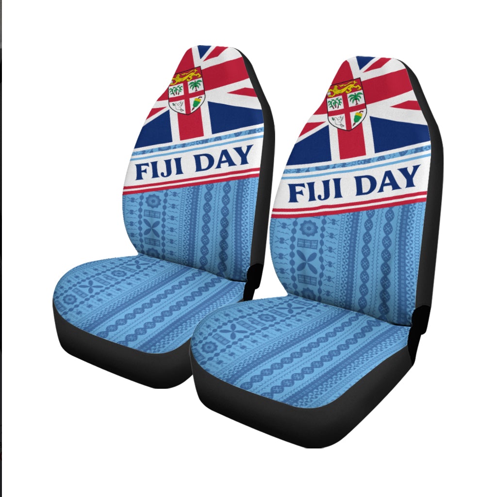 Fiji Day Car Seat Covers - Tapa Pattern With Flag LT12 - Wonder Print Shop