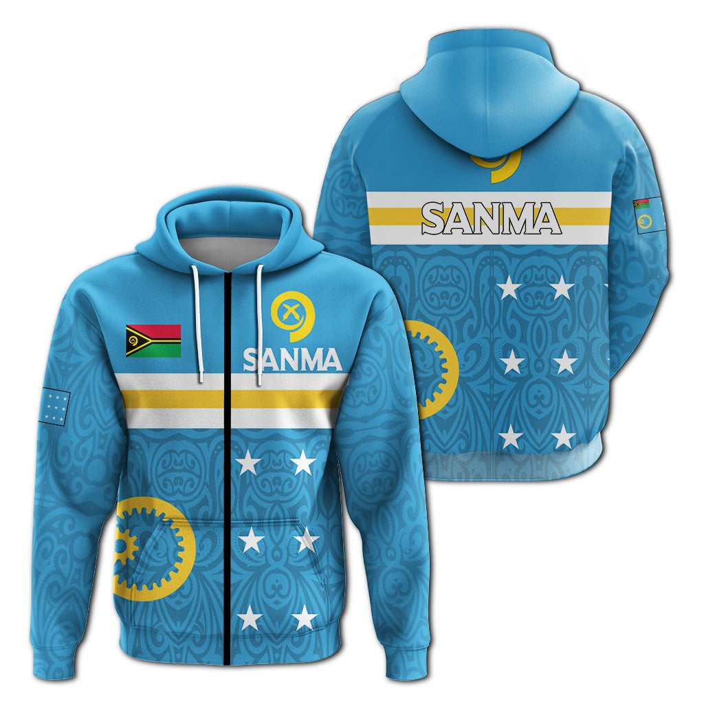 Vanuatu Sanma Province Zip Up Hoodie Flag Style LT12 - Wonder Print Shop