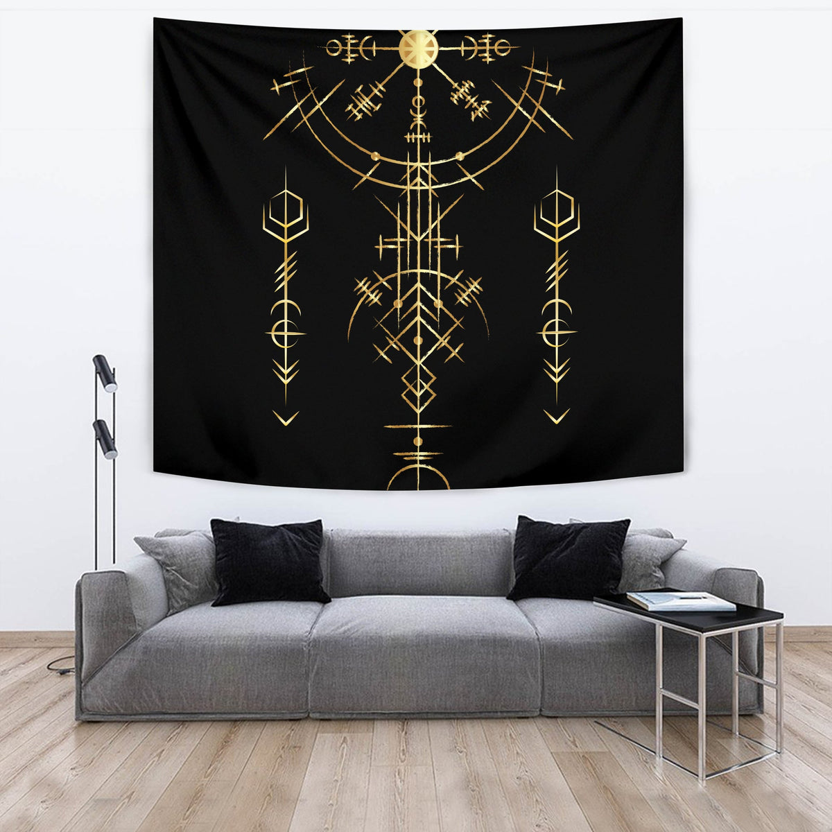 Viking Helm of Awe Gold Art Tapestry LT12 - Wonder Print Shop