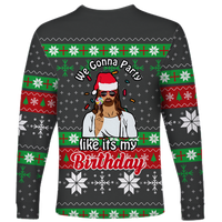 Christmas Jesus Birthday Party Ugly Pattern Long Sleeve Shirt - LT12 - Wonder Print Shop
