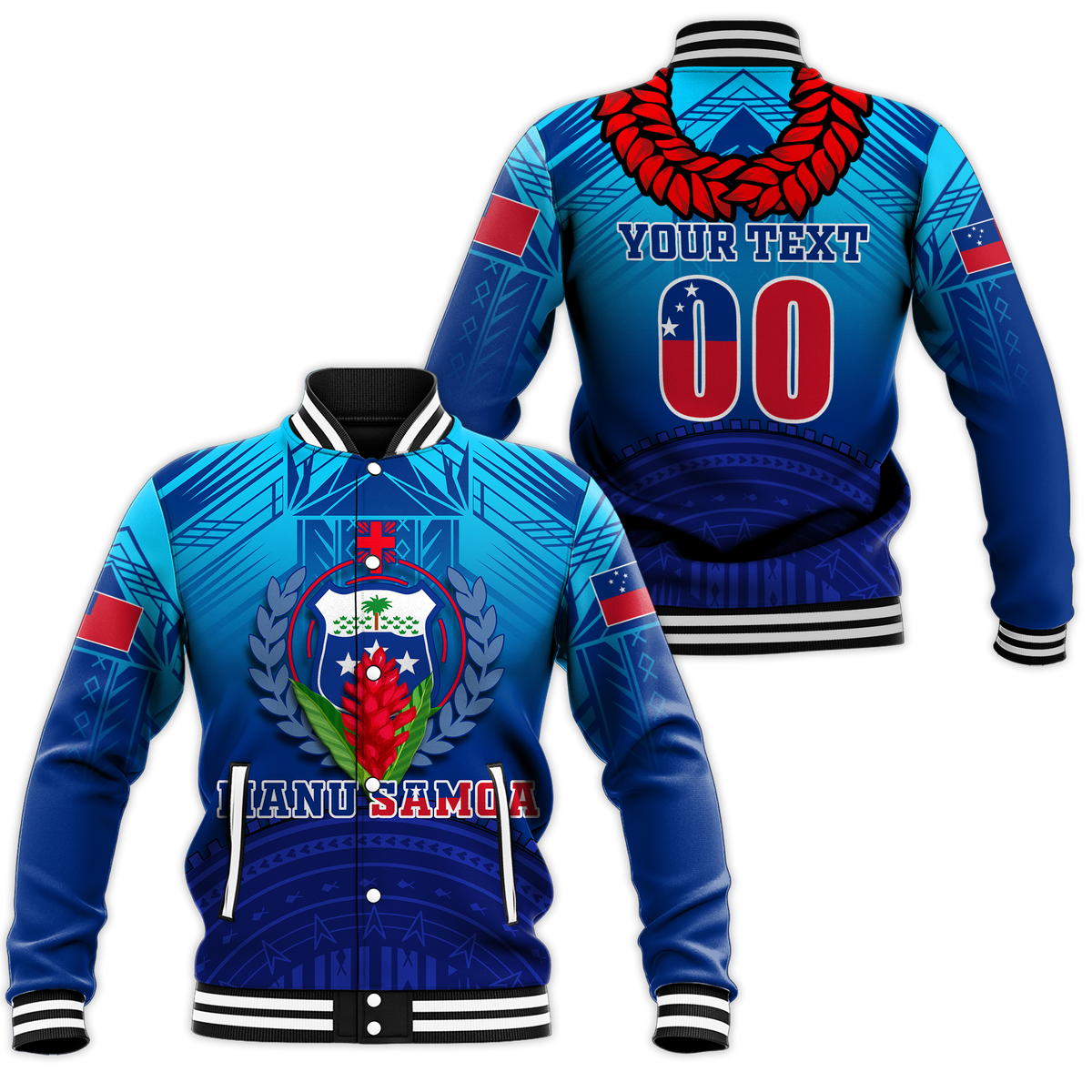 Custom Personalised Manu Samoa Legend Baseball Jacket LT12 - Wonder Print Shop