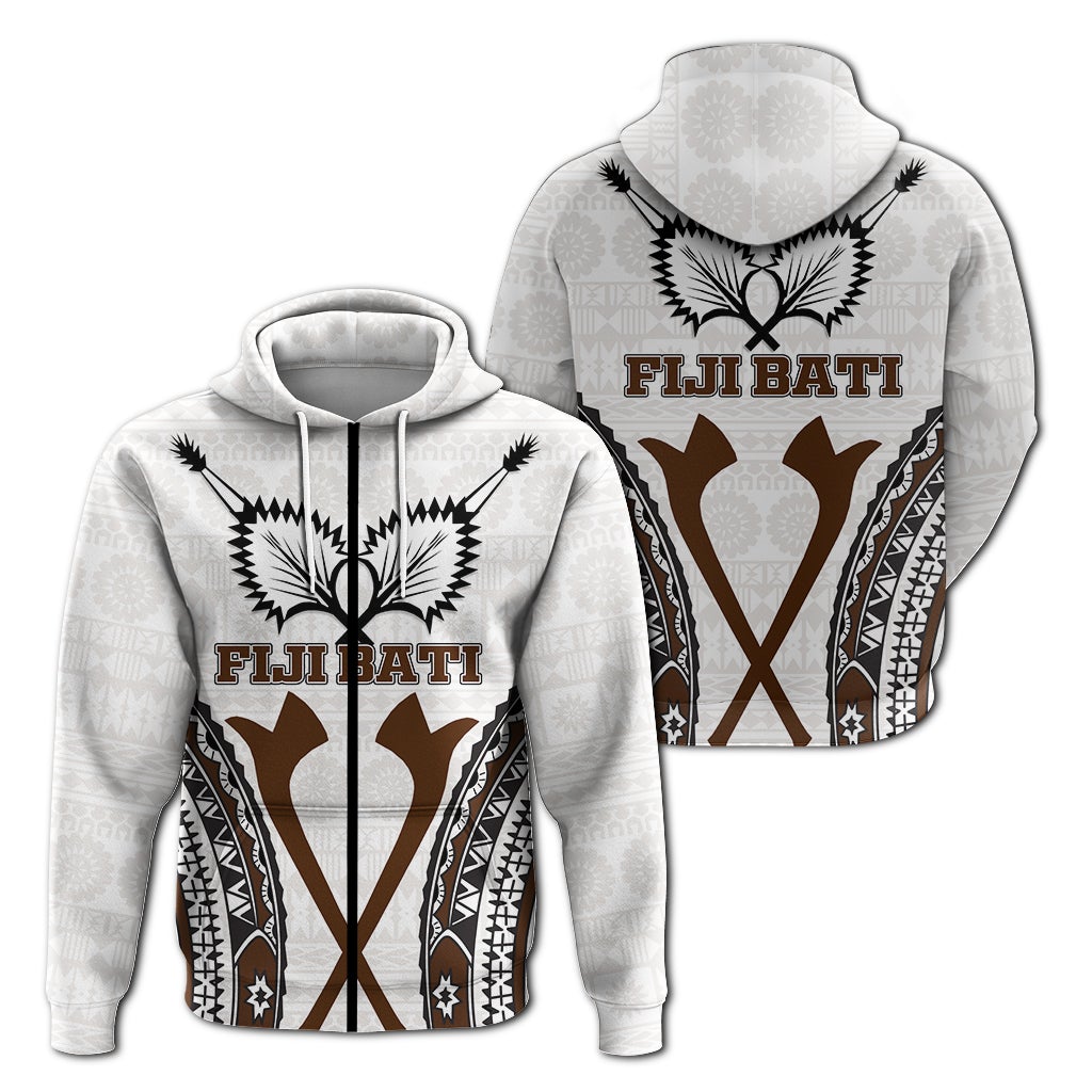 Fiji Bati Tapa Pattern Zip Hoodie LT12 - Wonder Print Shop