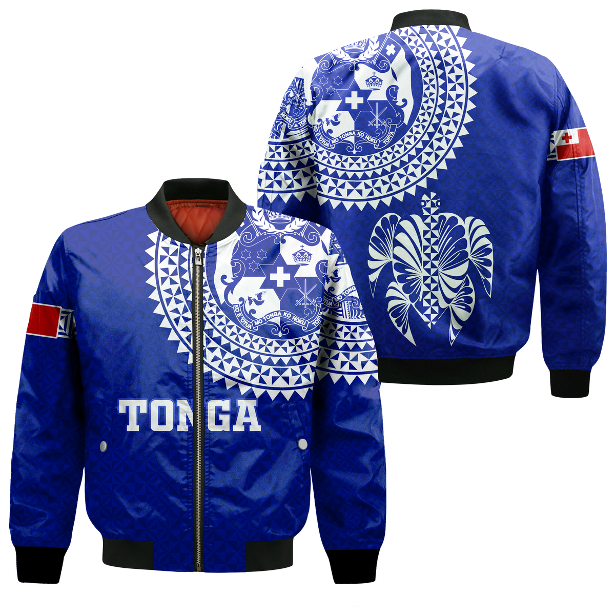 Tonga Bomber Jacket Tongan Blue Turtle - LT12 - Wonder Print Shop