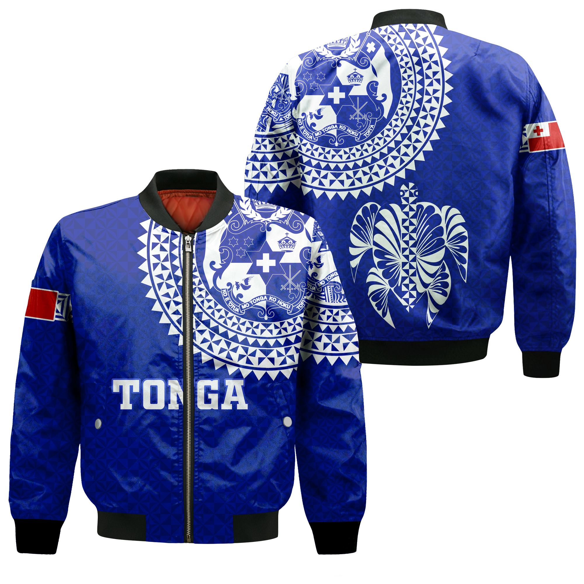 Tonga Bomber Jacket Tongan Blue Turtle - LT12 - Wonder Print Shop