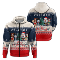 Christmas Jesus With Santa, Snowman And Reindeer Ugly Pattern Hoodie LT12 - Wonder Print Shop