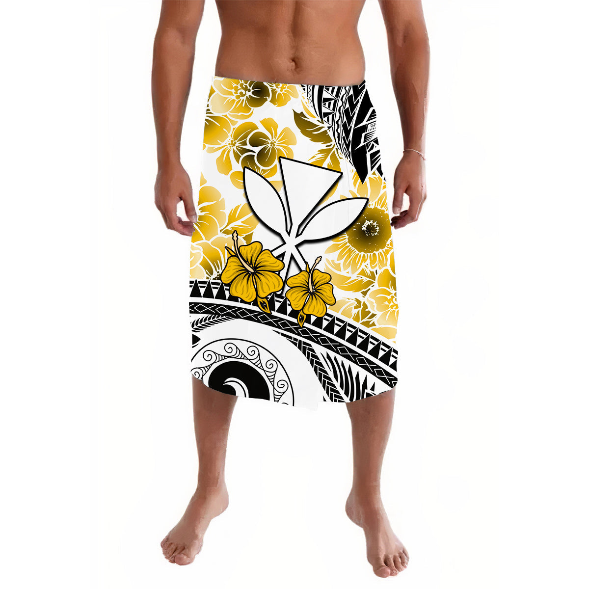Hawaii Lavalava Polynesian and Gold Hibiscus LT13 - Wonder Print Shop
