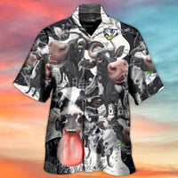 Cow Funny Dairy Cow Happy Life In The Farm Hawaiian Shirt - Wonder Print Shop