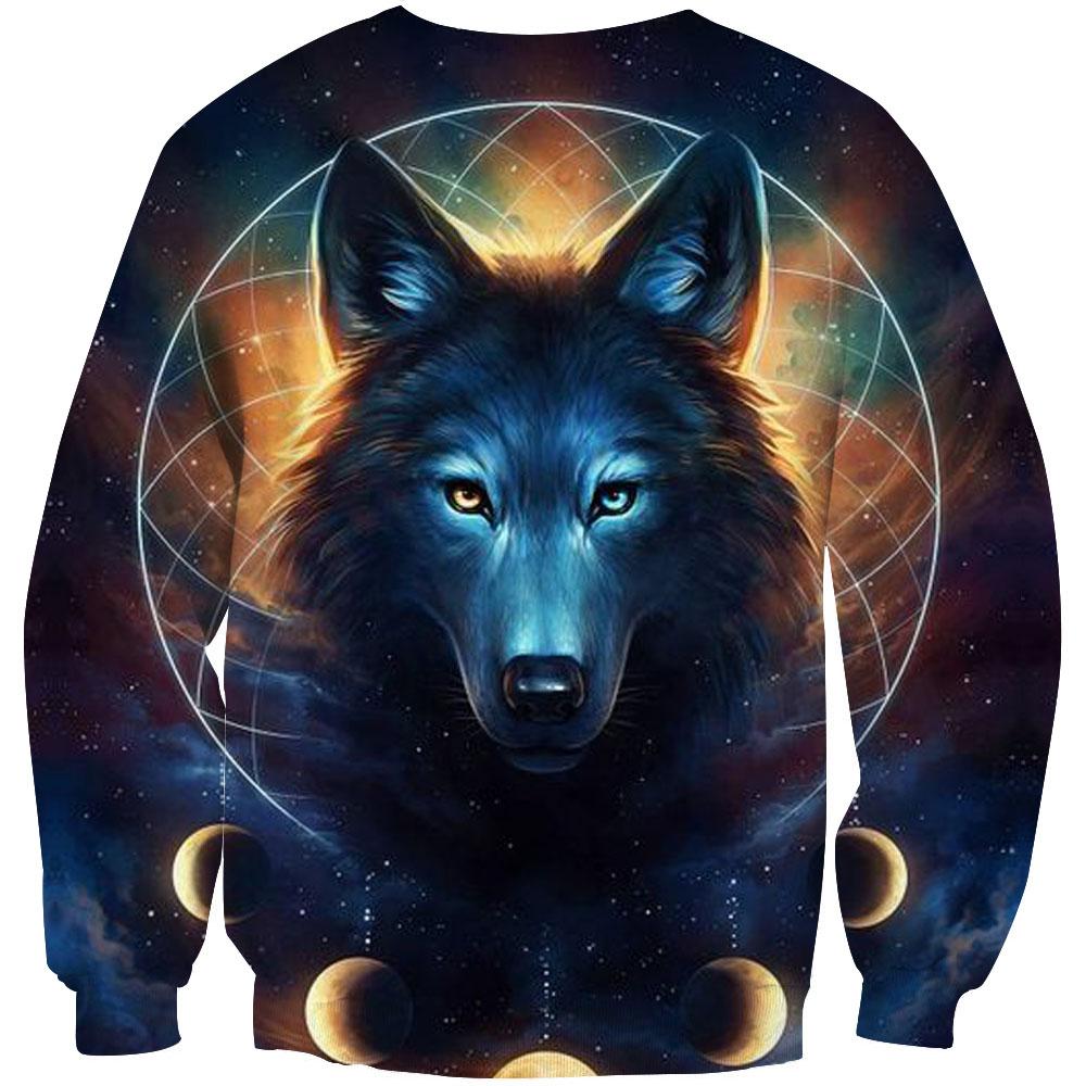 Wolf Moon Galaxy Native American 3D Sweatshirt LT10 - Wonder Print Shop