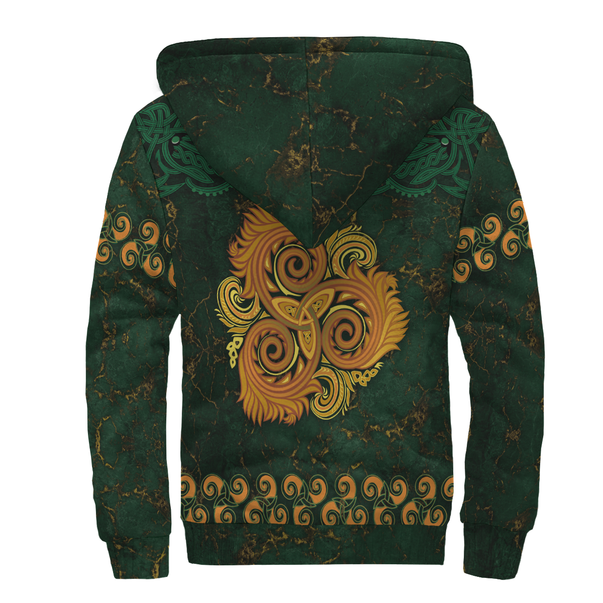 Celtic Disk Ornament Triple Spiral Sherpa Hoodie LT12 - Wonder Print Shop