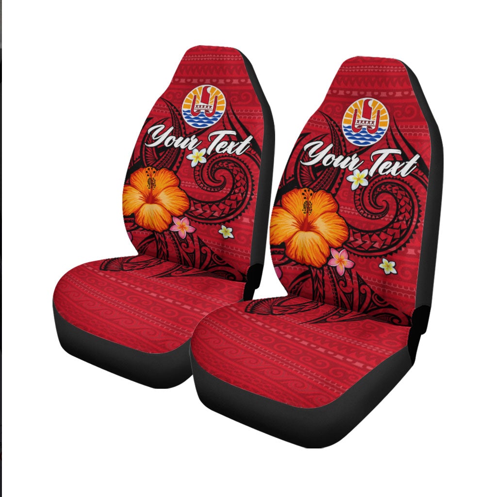 (Custom Personalised) Tahiti Maohi Car Seat Covers - Hibiscus With Tribal LT12 - Wonder Print Shop