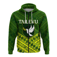 Custom Tailevu Rugby Union Fiji Zip Hoodie Tapa Pattern LT12 - Wonder Print Shop