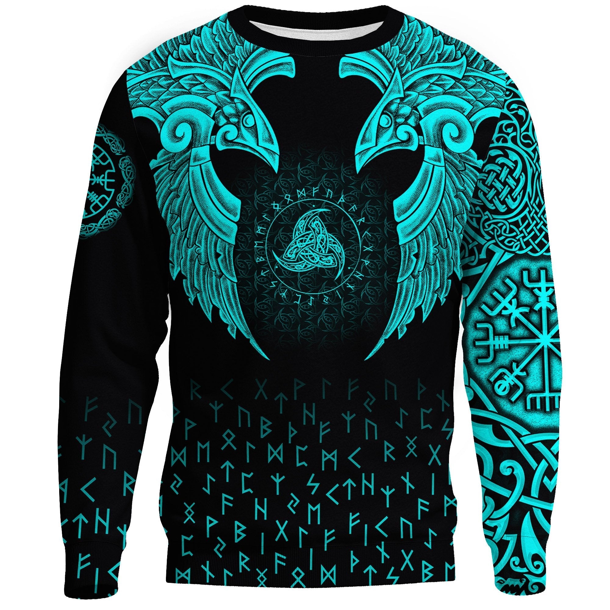 Viking Sweatshirt - Nordic Raven Tattoos RLT12 - Wonder Print Shop