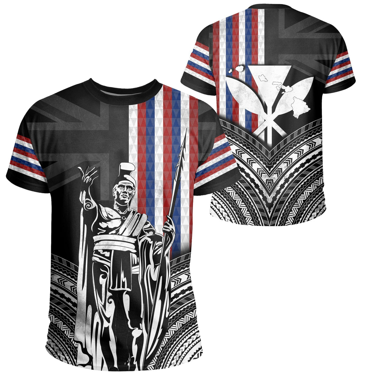 Hawaii Map Flag Kanaka King Kamehameha T Shirt - Wonder Print Shop