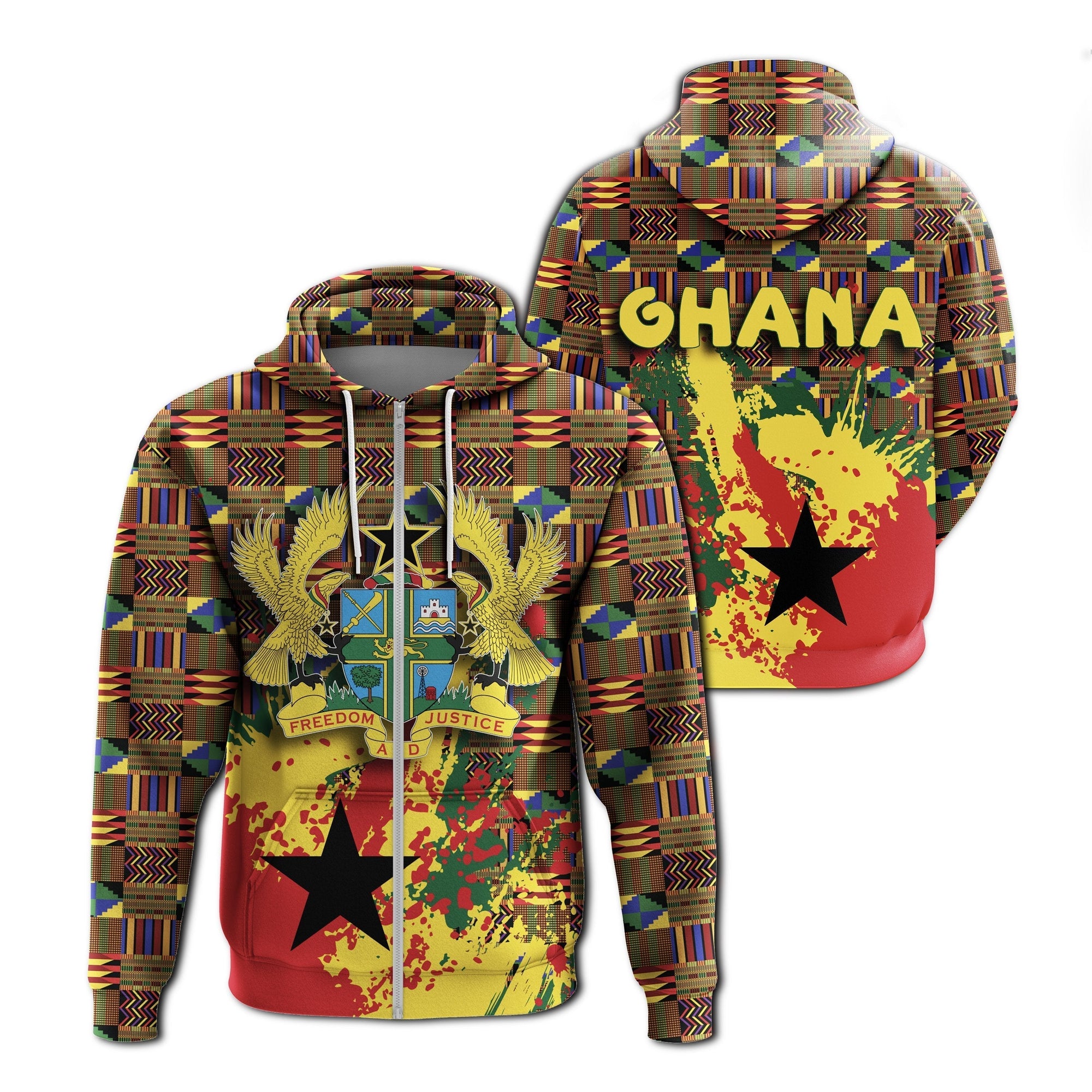 wonder-print-shop-hoodie-ghana-coat-of-arms-zipper-hoodie-spaint-style