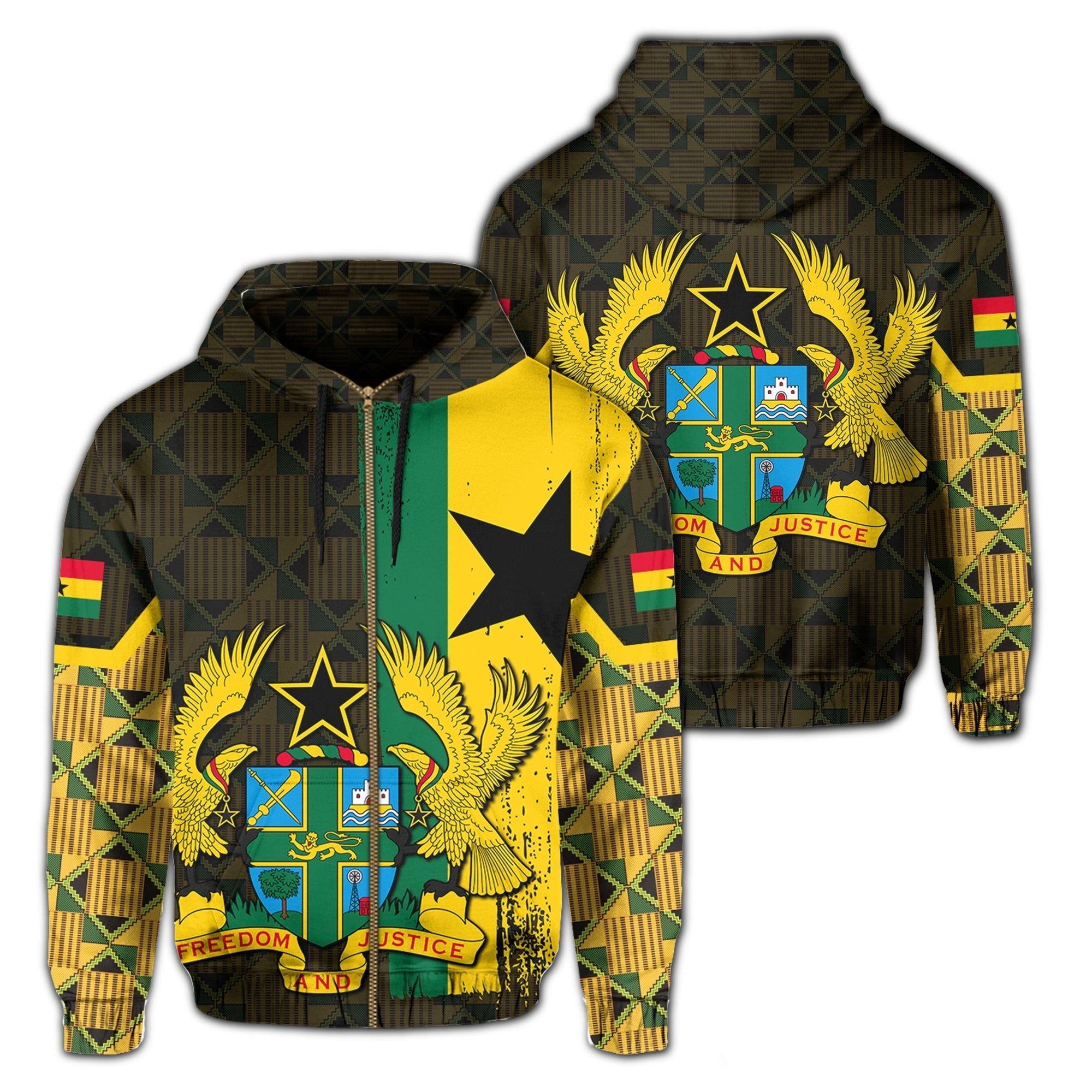 ghana-coat-of-arms-kente-hoodie-zip-up