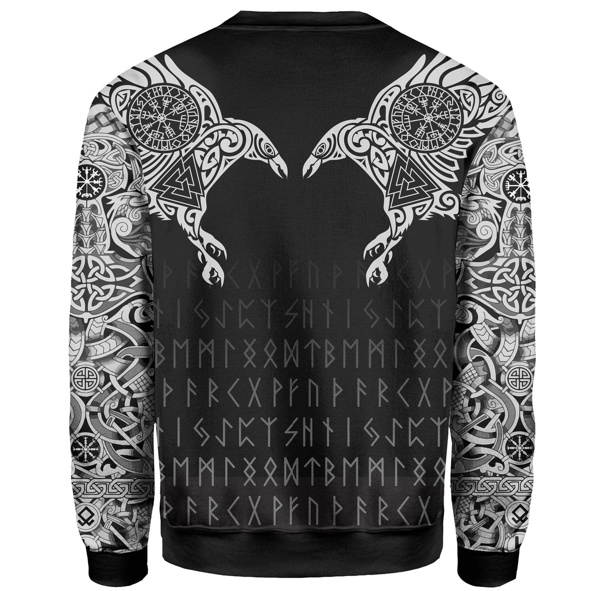 Viking Sweatshirt The Raven Of Odin Tattoo RLT12 - Wonder Print Shop