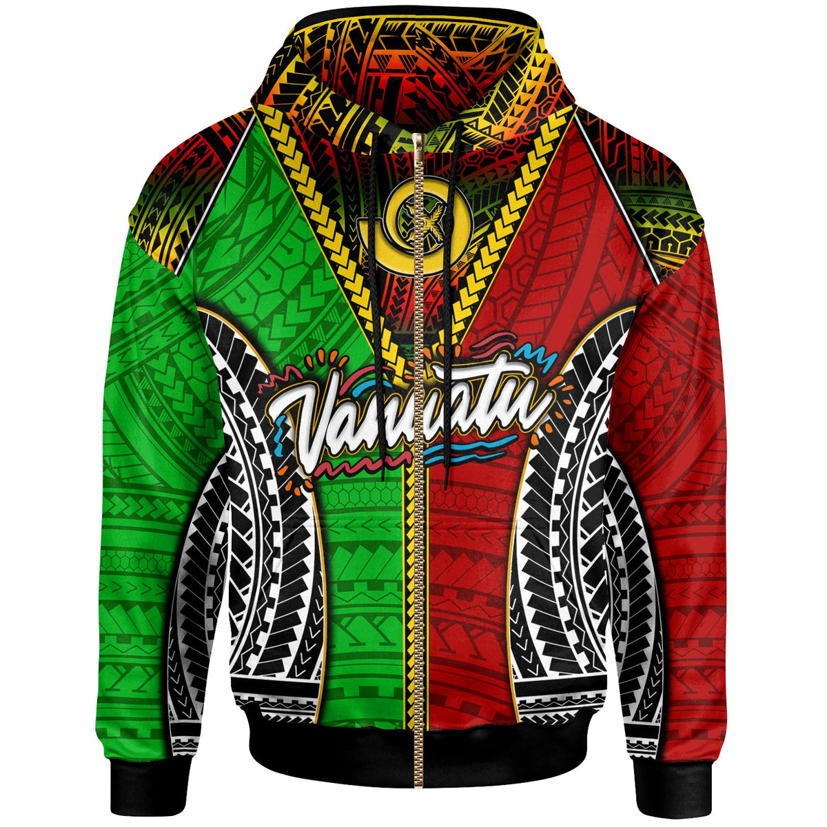 Vanuatu Hoodie Custom Vanuatu Independence Anniversary With Polynesian Patterns Hoodie LT10 - Wonder Print Shop