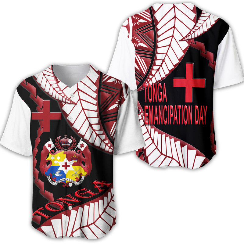 Tonga Emancipation Day Baseball Jersey Kupesi Pattern No.3 LT9 - Wonder Print Shop