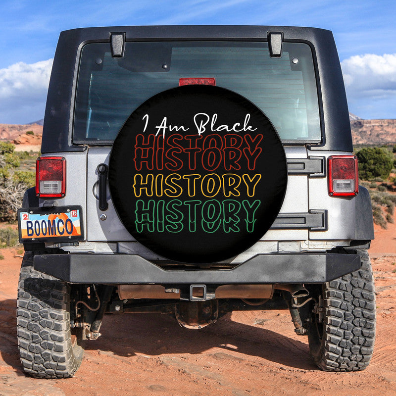 African Tire Covers - Black History Month Spare Tire Cover I Am Black History - Black NO.3 LT8 - Wonder Print Shop