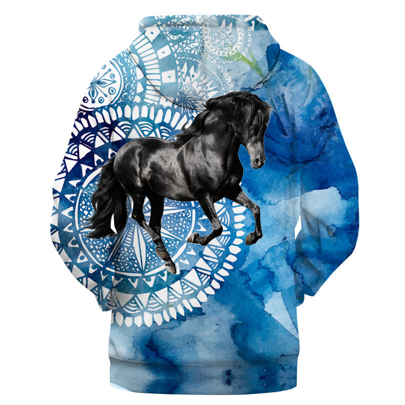 Native American Black Horse 3D Hoodie LT10 - Wonder Print Shop
