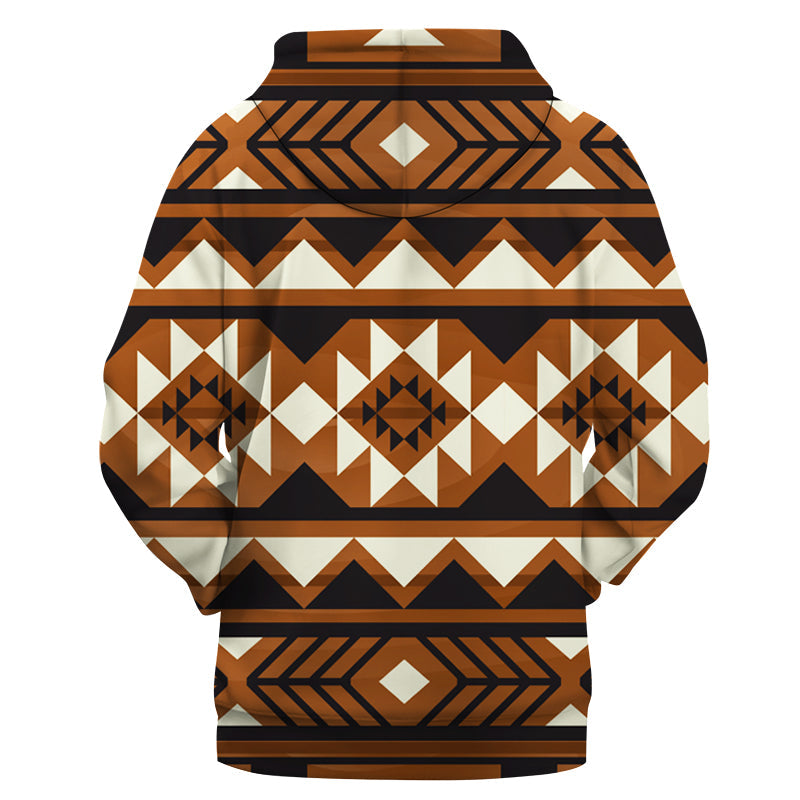 Brown Pattern Native American 3D Hoodie LT10 - Wonder Print Shop